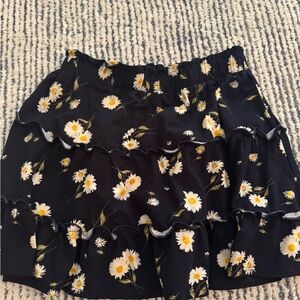Eyeshadow Black and White Kids Floral Mini Skirt